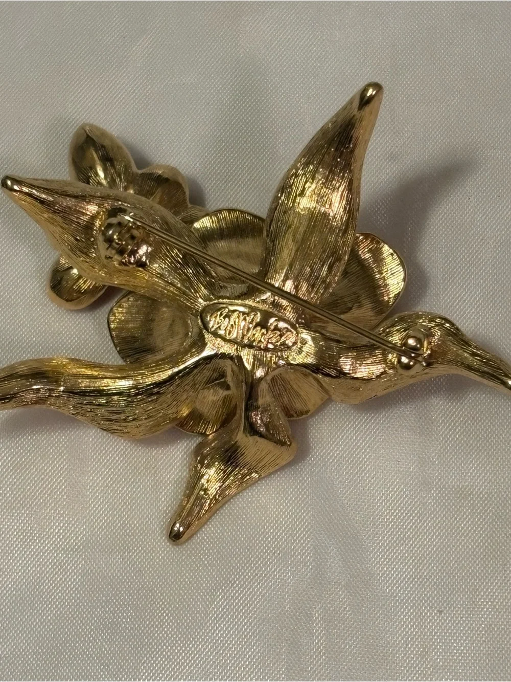 Bob Mackie Gold Plated Enamel Floral Brooch with Bee with Gems